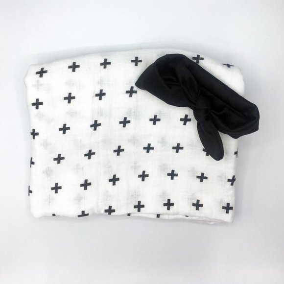 Swaddle Set, Baby Blanket with Matching Headband - Picture 1 of 3